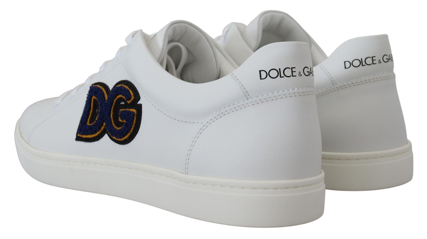 Sneakers basses en cuir blanc avec logo DG de Dolce & Gabbana