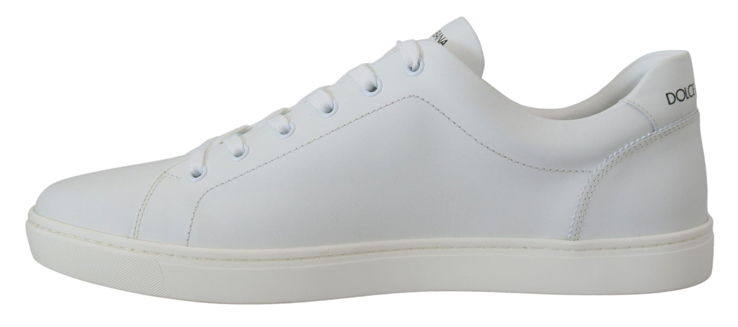 Sneakers basses en cuir blanc avec logo DG de Dolce & Gabbana
