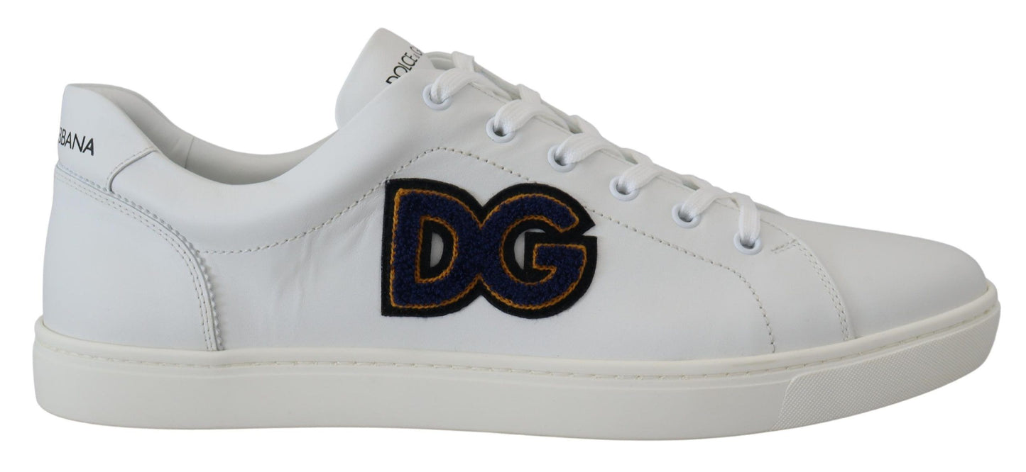 Sneakers basses en cuir blanc avec logo DG de Dolce & Gabbana