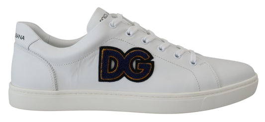 Sneakers basses en cuir blanc avec logo DG de Dolce & Gabbana