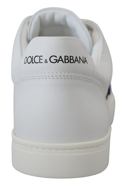 Sneakers basses en cuir blanc avec logo DG de Dolce & Gabbana