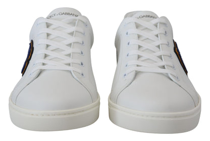 Sneakers basses en cuir blanc avec logo DG de Dolce & Gabbana