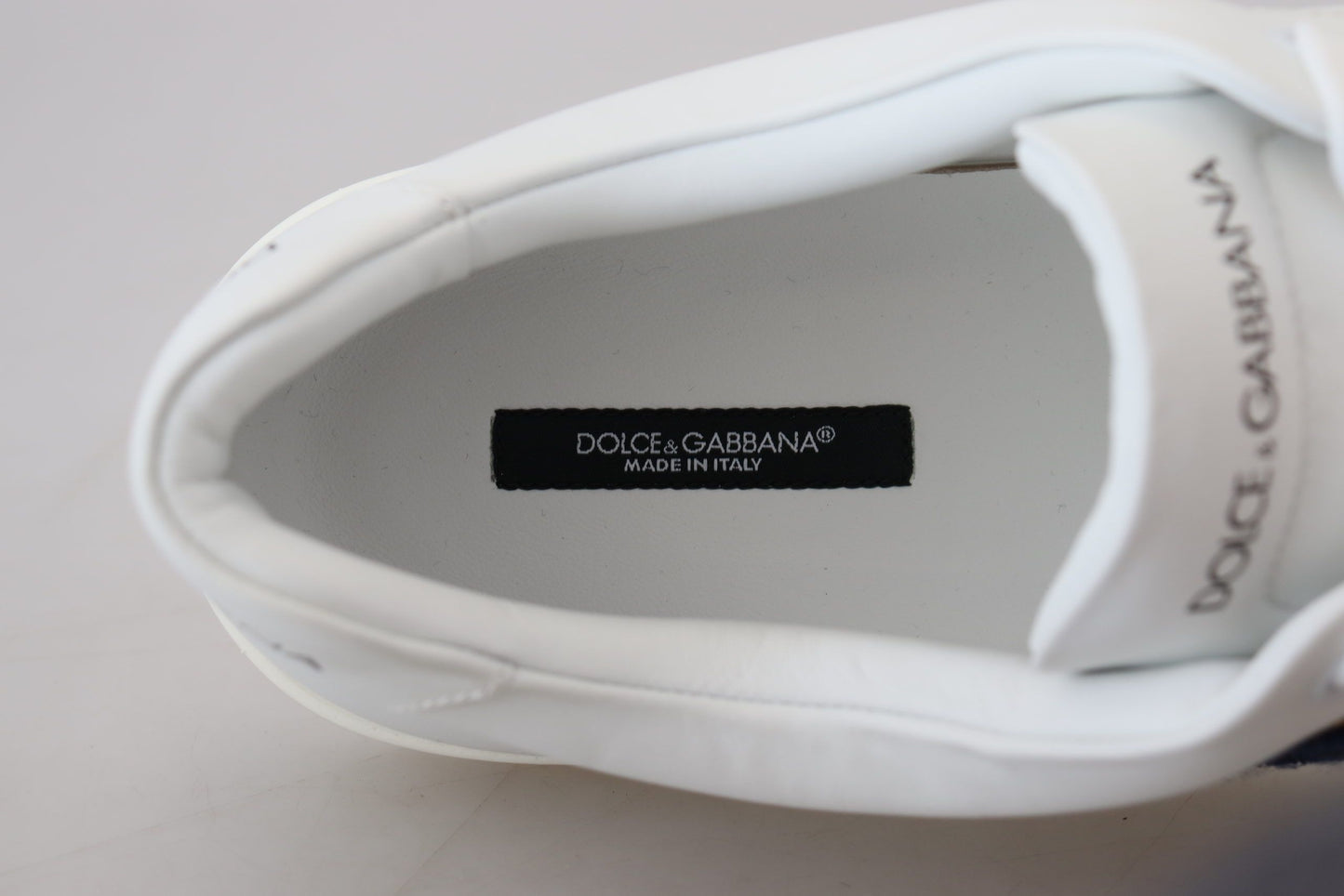 Sneakers basses en cuir blanc avec logo DG de Dolce & Gabbana