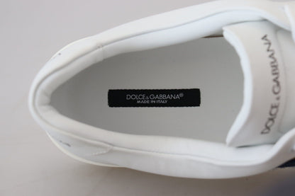Sneakers basses en cuir blanc avec logo DG de Dolce & Gabbana