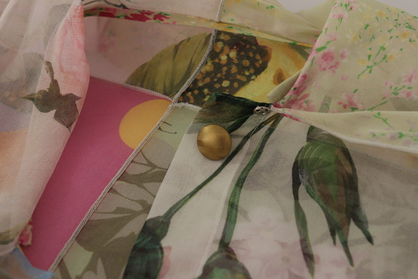 Dolce & Gabbana Multicolor Blouse met Schotse Kraag en Patchwork