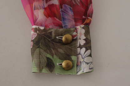 Dolce & Gabbana Multicolor Blouse met Schotse Kraag en Patchwork