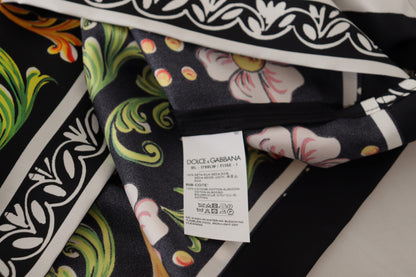 Dolce & Gabbana losvallende, langgeënte trui met gedrukte barokprint in meerdere kleuren