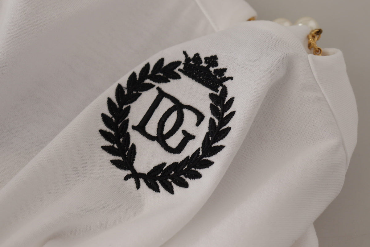 Dolce & Gabbana T-shirt Blanc avec Détail de Collier