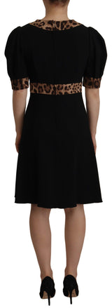 Robe A-line Noir Léopard Dolce & Gabbana - Élégance Italienne