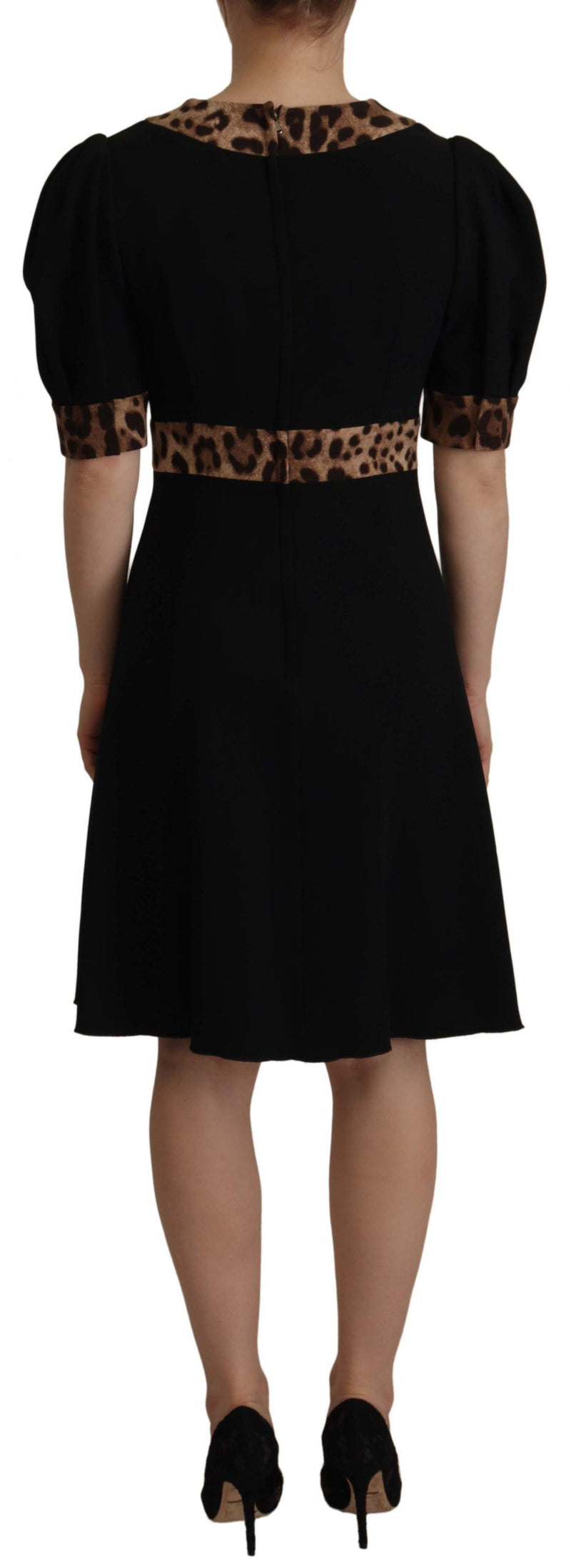 Robe A-line Noir Léopard Dolce & Gabbana - Élégance Italienne
