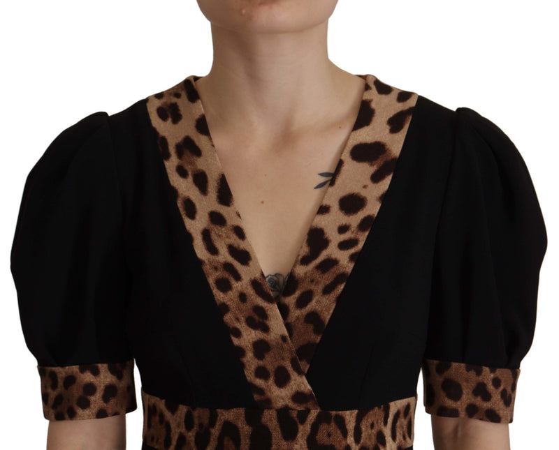 Robe A-line Noir Léopard Dolce & Gabbana - Élégance Italienne