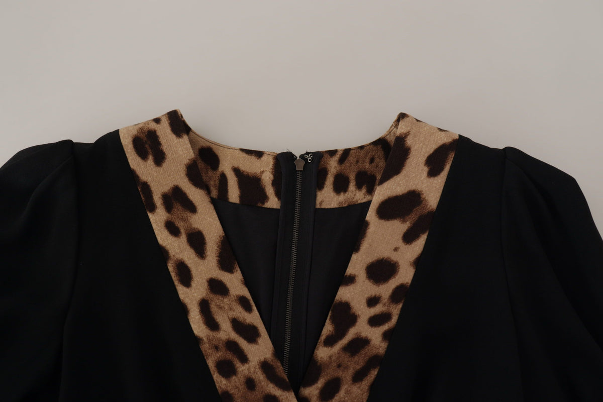 Robe A-line Noir Léopard Dolce & Gabbana - Élégance Italienne