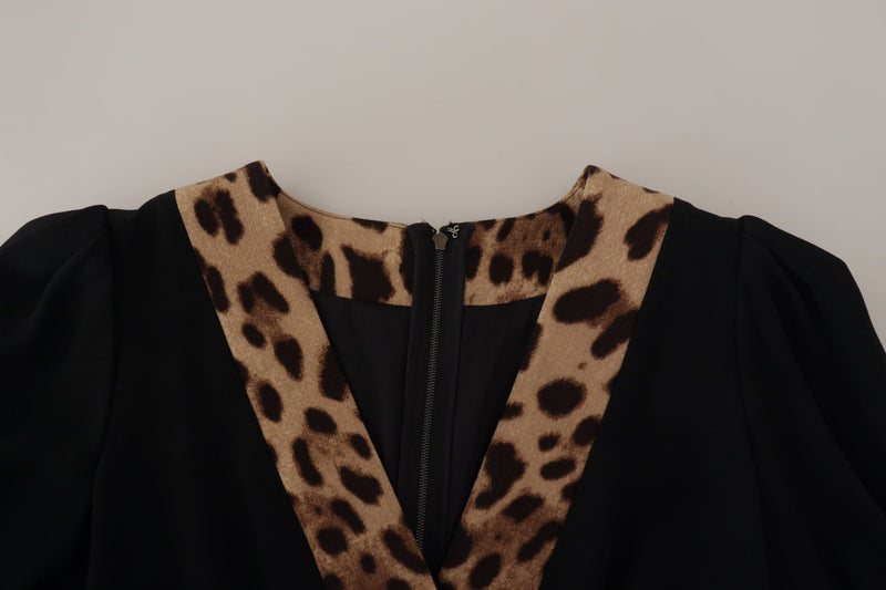 Robe A-line Noir Léopard Dolce & Gabbana - Élégance Italienne