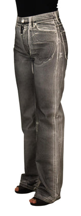Dolce & Gabbana Pantalons en Jean Taille Haute Grise
