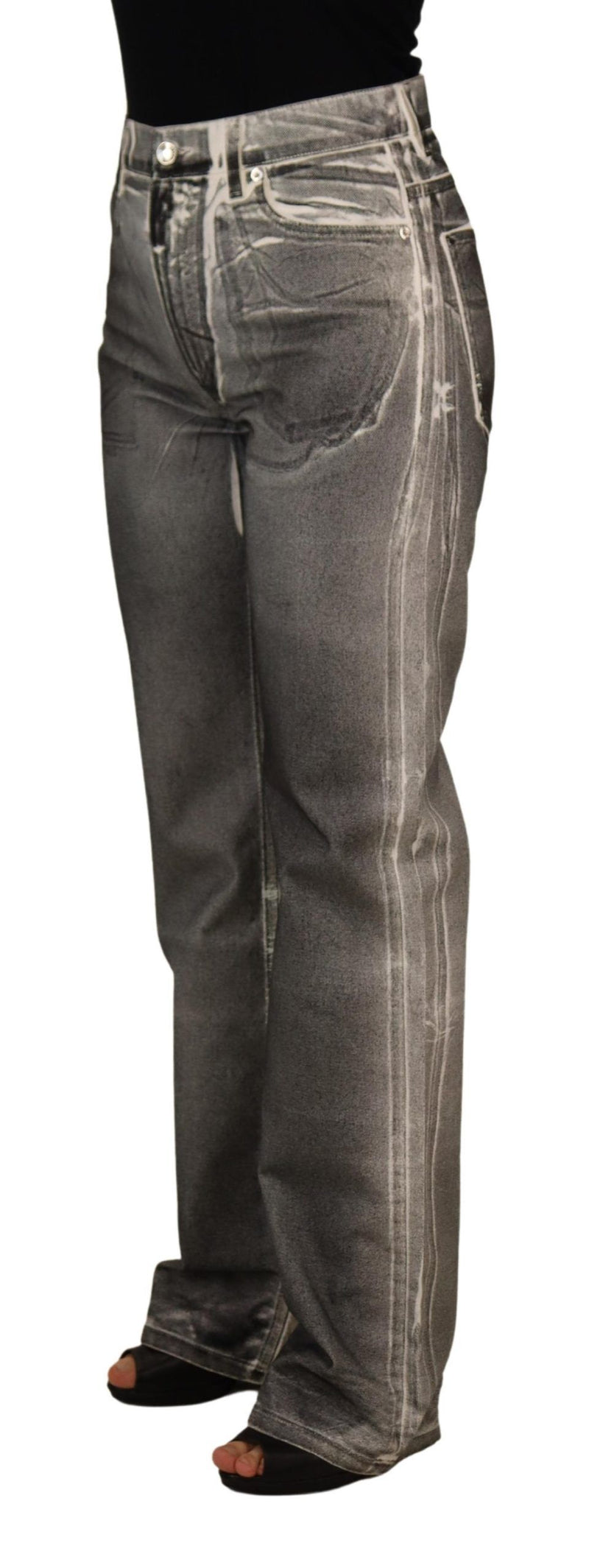 Dolce & Gabbana Pantalons en Jean Taille Haute Grise