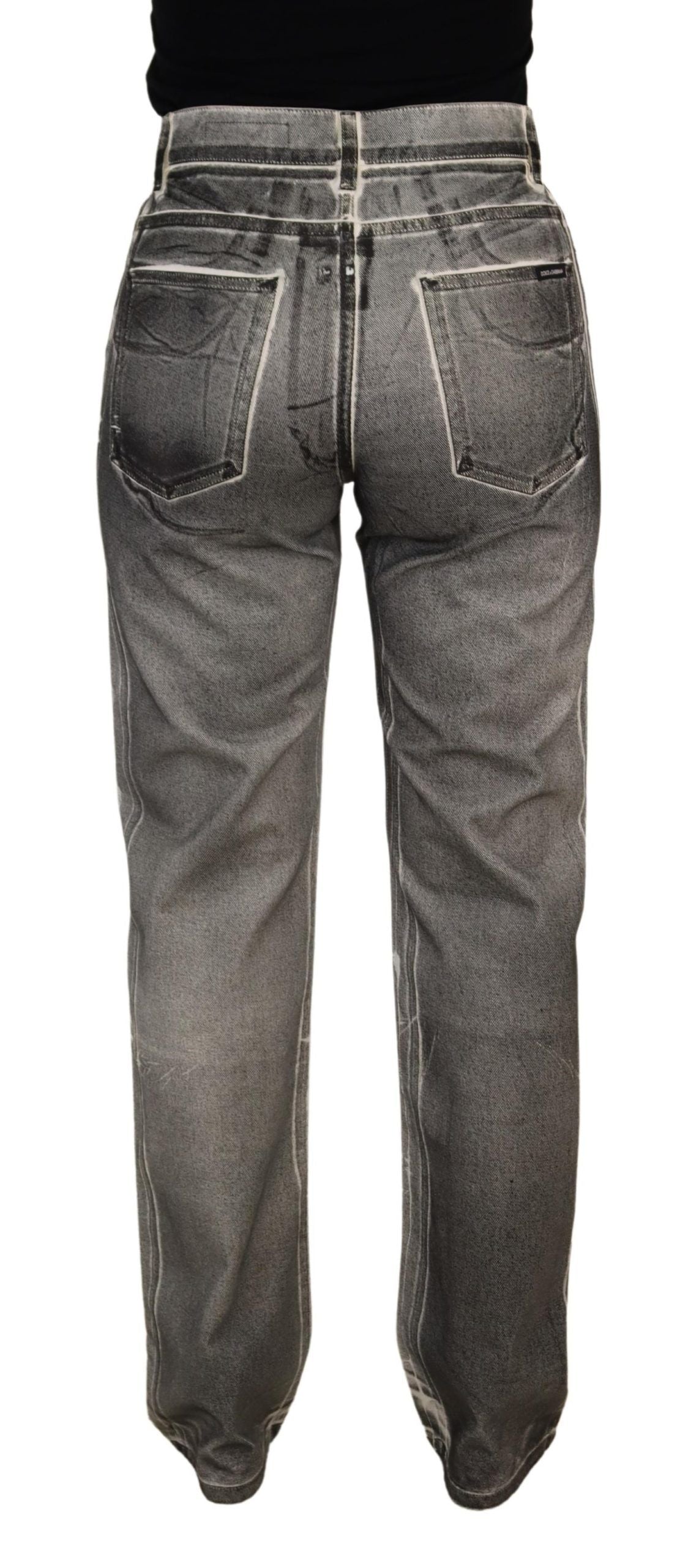 Dolce & Gabbana Pantalons en Jean Taille Haute Grise