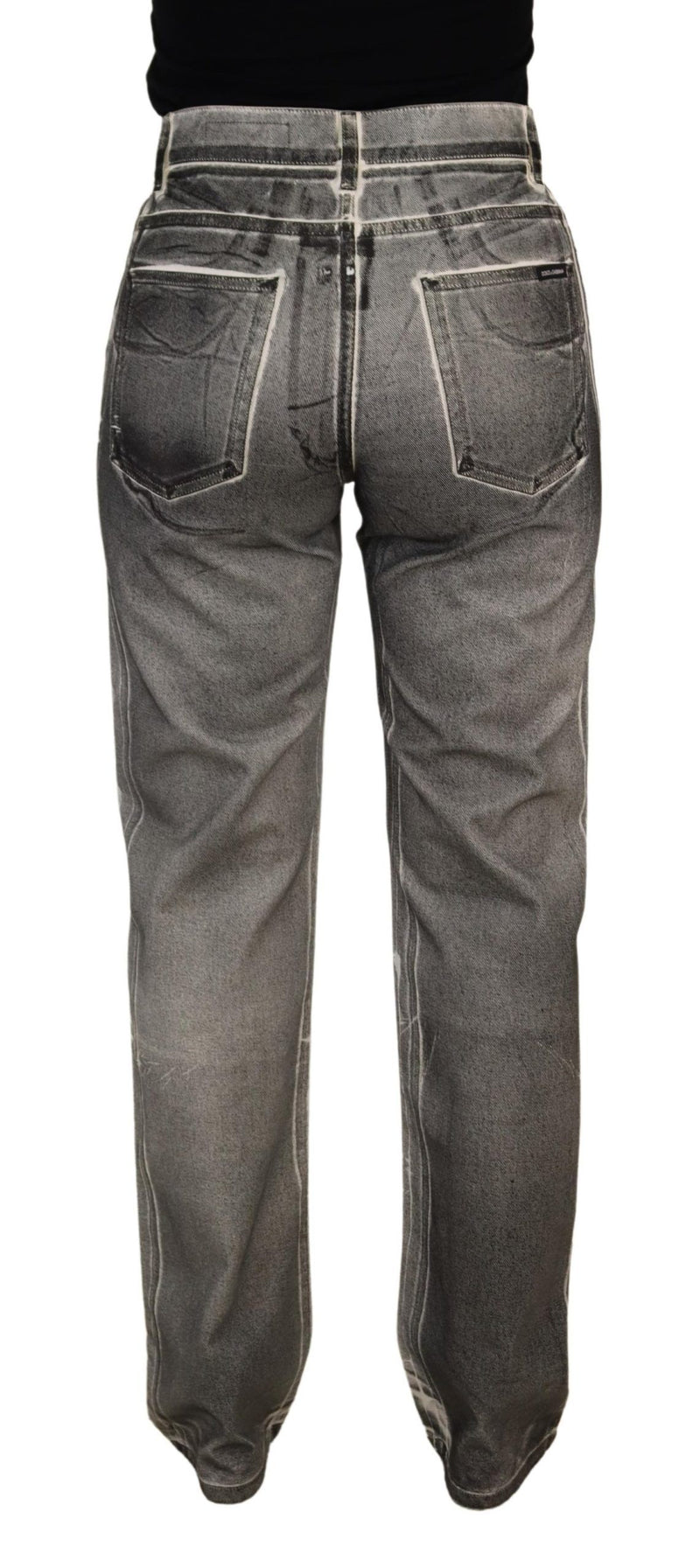 Dolce & Gabbana Pantalons en Jean Taille Haute Grise