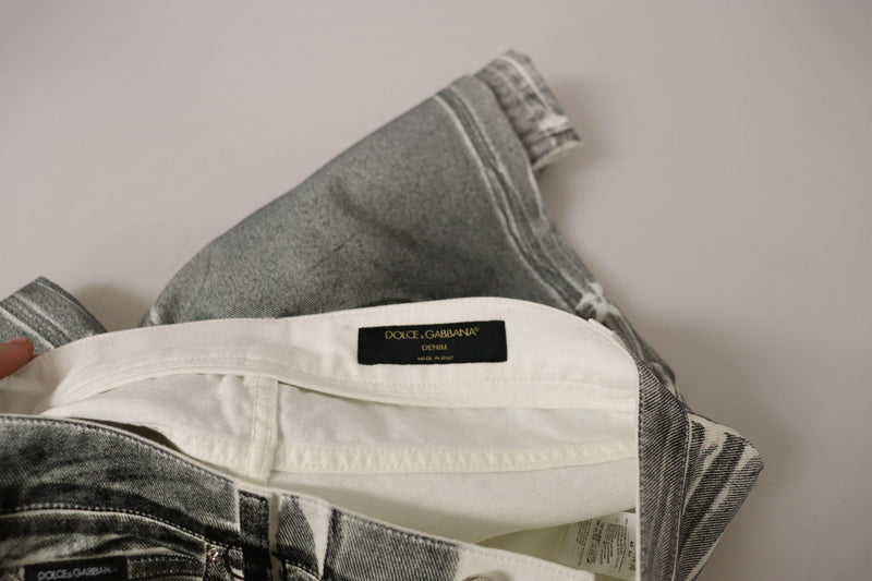 Dolce & Gabbana Pantalons en Jean Taille Haute Grise