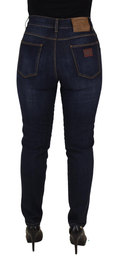 Dolce & Gabbana blauwe katoenen skinny jeans met hoge taille