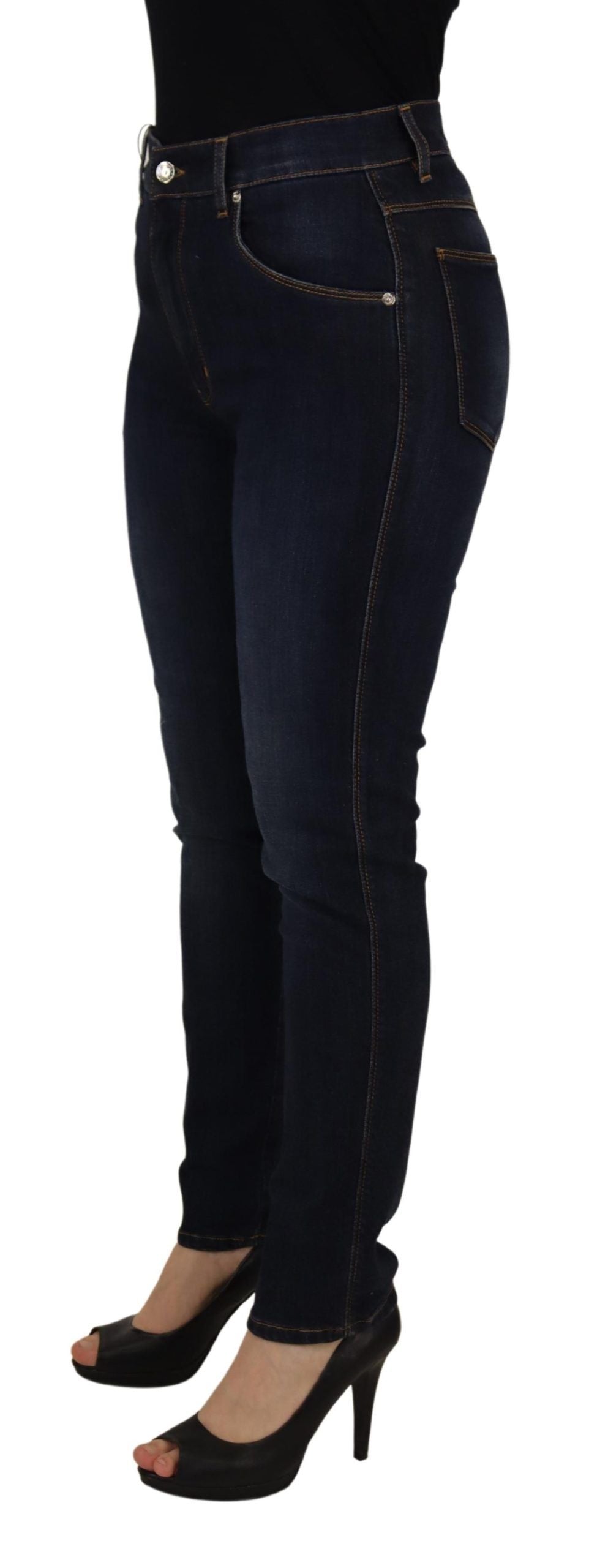 Dolce & Gabbana blauwe katoenen skinny jeans met hoge taille