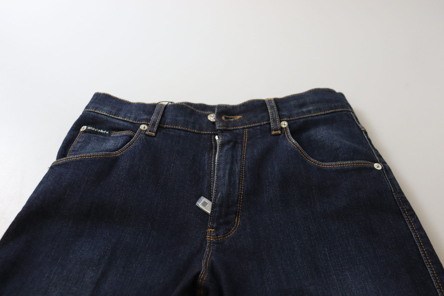 Dolce & Gabbana blauwe katoenen skinny jeans met hoge taille