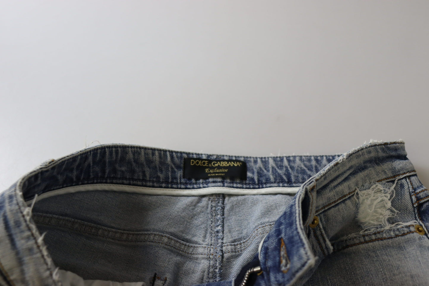 Dolce & Gabbana blauwe, strakke, lage broekband spijkerbroek van stretch katoen