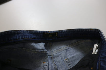Dolce & Gabbana blauwe, gewassen, strakke, lage taille jeans van katoen