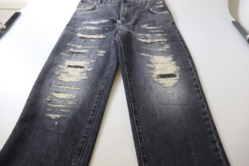 Dolce & Gabbana Jeans en Denim Noir Tissé Hauts de Taille