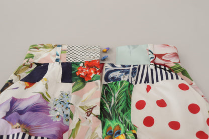 Dolce & Gabbana katoenen shorts met multicolor patchwork en hoge taille.