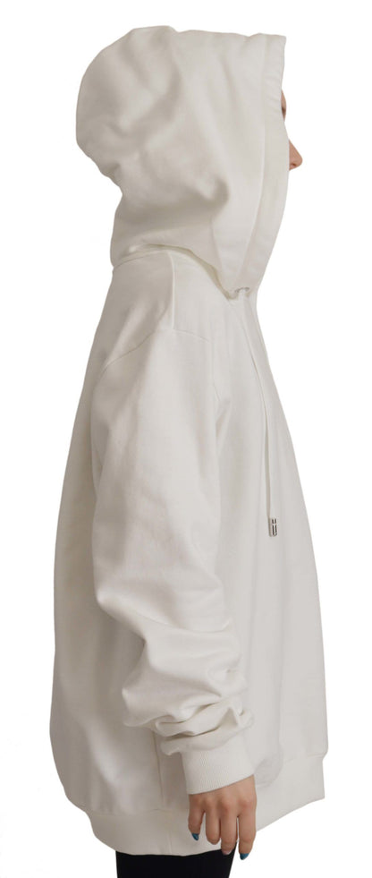 Dolce & Gabbana witte hoodie, gebreide trui met borduursel