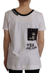 Dolce & Gabbana T-shirt en Coton Blanc avec Imprimé Slogan