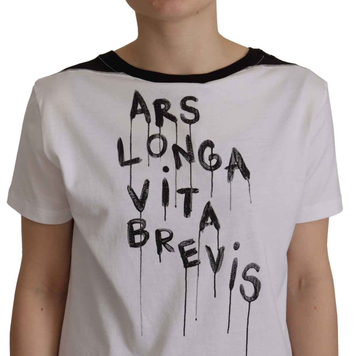 Dolce & Gabbana T-shirt en Coton Blanc avec Imprimé Slogan