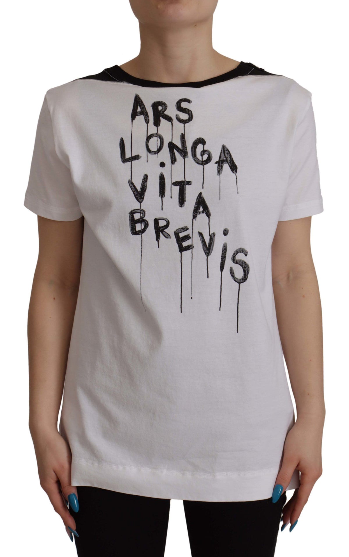 Dolce & Gabbana T-shirt en Coton Blanc avec Imprimé Slogan