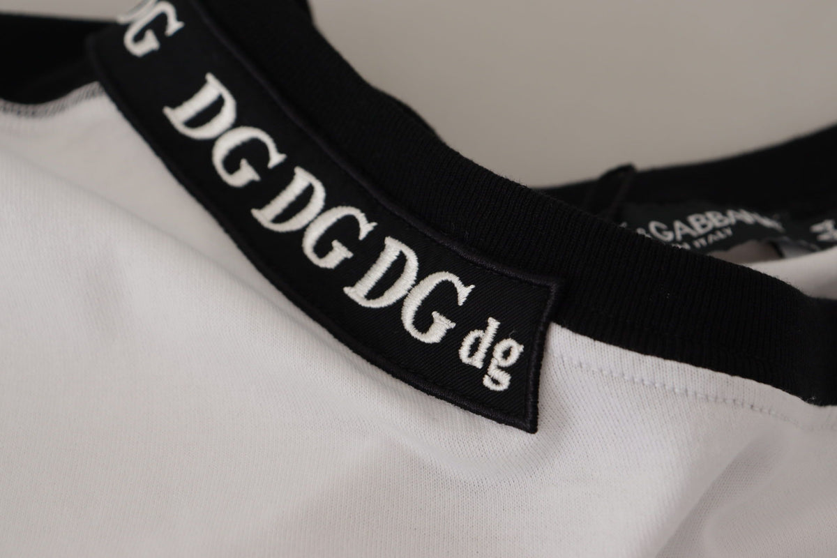 Dolce & Gabbana T-shirt en Coton Blanc avec Imprimé Slogan