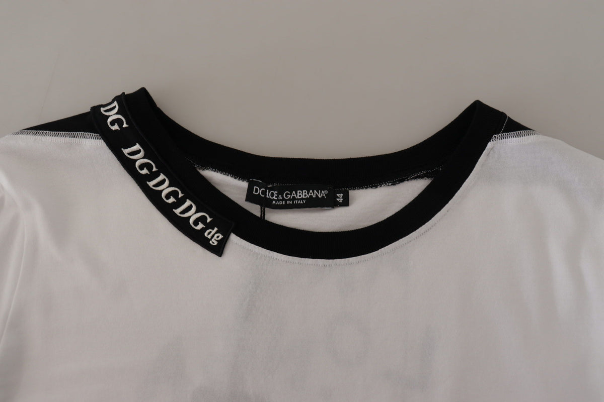 Dolce & Gabbana T-shirt en Coton Blanc avec Imprimé Slogan