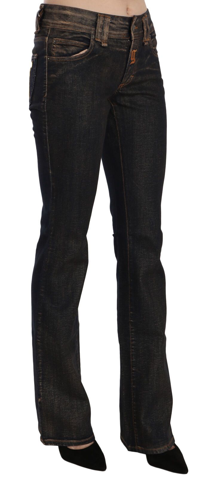 Pantalon en Denim Flared Noir John Galliano - Taille Mi-Haute