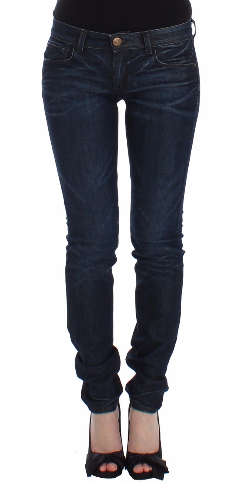 Jean slim bleu en denim, taille skinny et extensible, Ermanno Scervino.
