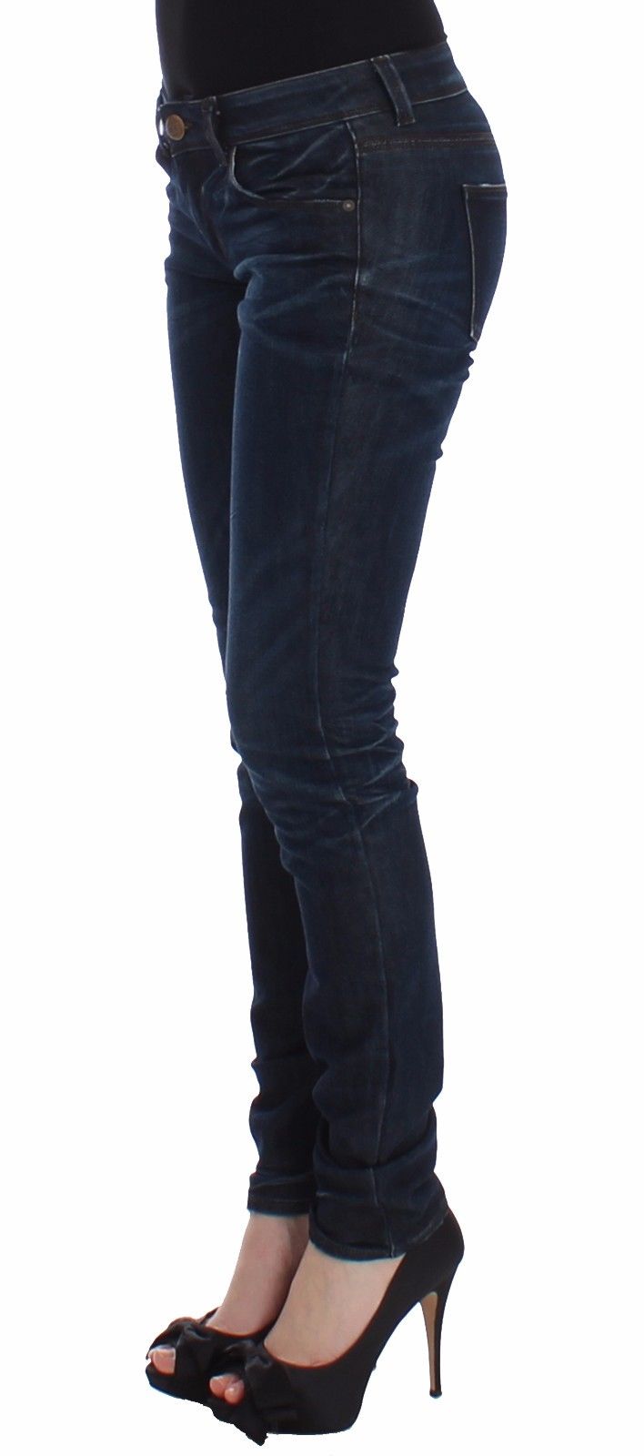 Jean slim bleu en denim, taille skinny et extensible, Ermanno Scervino.