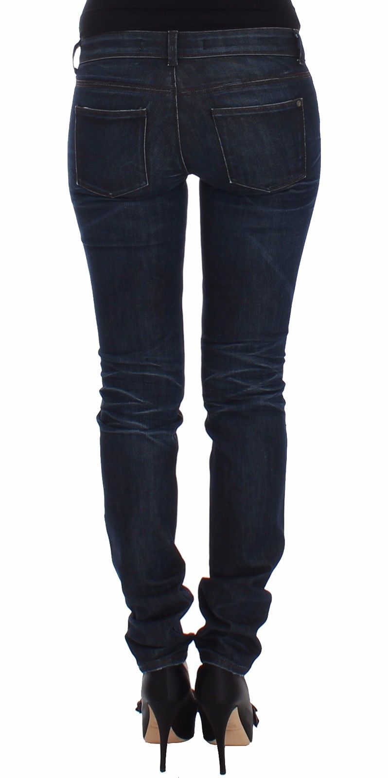 Jean slim bleu en denim, taille skinny et extensible, Ermanno Scervino.