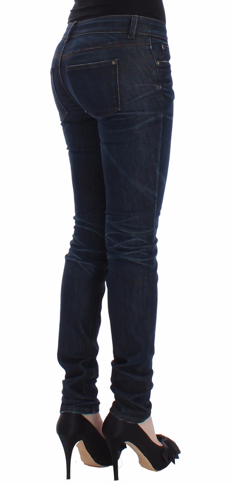 Jean slim bleu en denim, taille skinny et extensible, Ermanno Scervino.