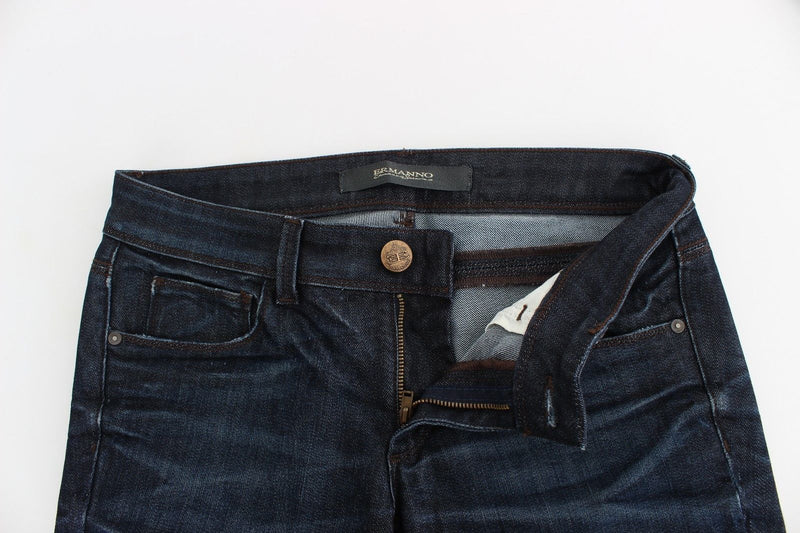 Jean slim bleu en denim, taille skinny et extensible, Ermanno Scervino.