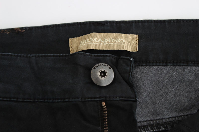 Jean slim bleu en denim Ermanno Scervino, coupe droite et jambes étroites.