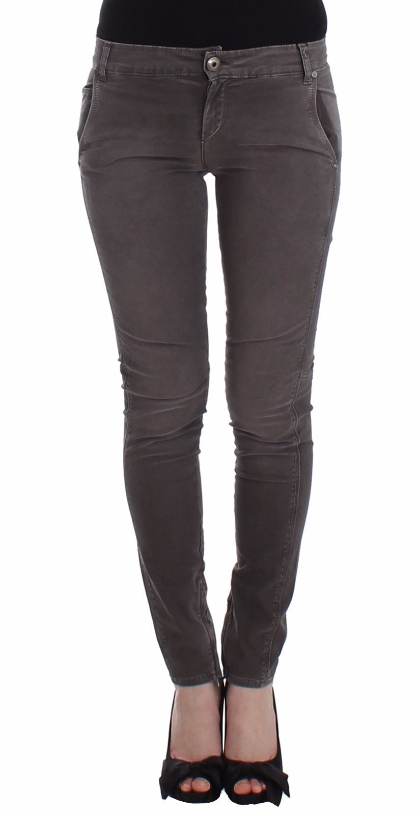 Jean slim gris en denim, coupe skinny et extensible, Ermanno Scervino.