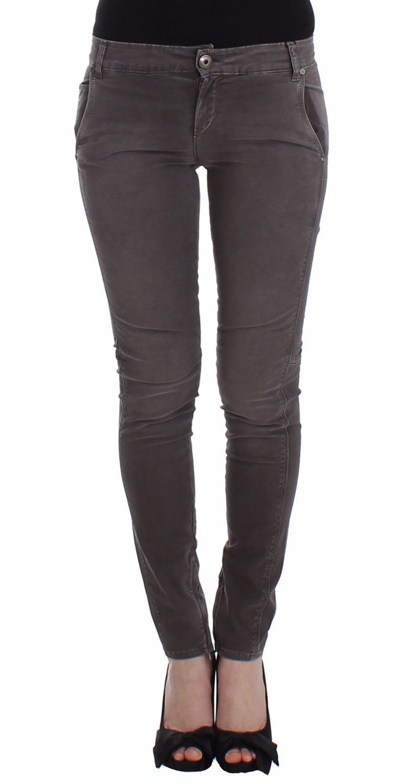 Jean slim gris en denim, coupe skinny et extensible, Ermanno Scervino.