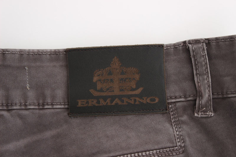 Jean slim gris en denim, coupe skinny et extensible, Ermanno Scervino.