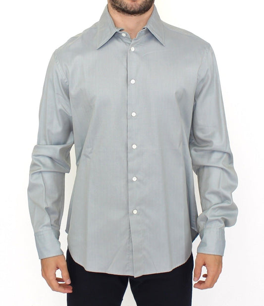 Chemise décontractée à manches longues en coton gris d'Ermanno Scervino