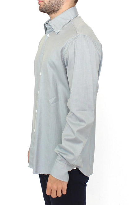 Chemise décontractée à manches longues en coton gris d'Ermanno Scervino