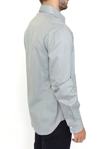 Chemise décontractée à manches longues en coton gris d'Ermanno Scervino