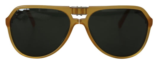 Lunettes de soleil aviateur Dolce & Gabbana DG4196 en acétate jaune et verres noirs