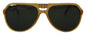 Lunettes de soleil aviateur Dolce & Gabbana DG4196 en acétate jaune et verres noirs